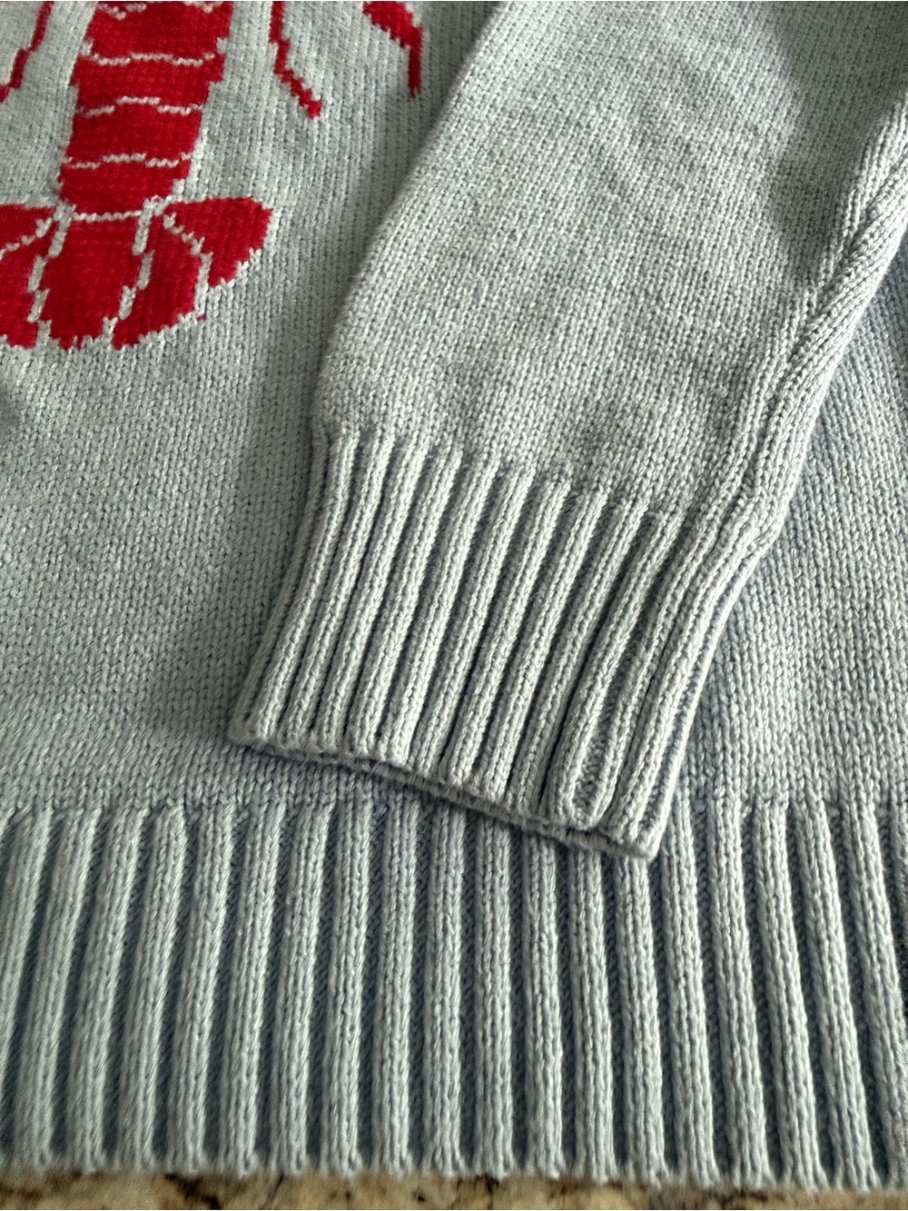 Mighty Fine Light Blue Crewneck Sweater with Red Lobster Graphic - Picture 4 of 7